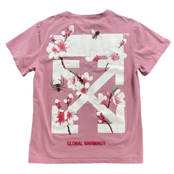 2013 Main Label Off-White Cherry Blossom Global Warming T-Shirt Size XXS - Picture 1 of 8